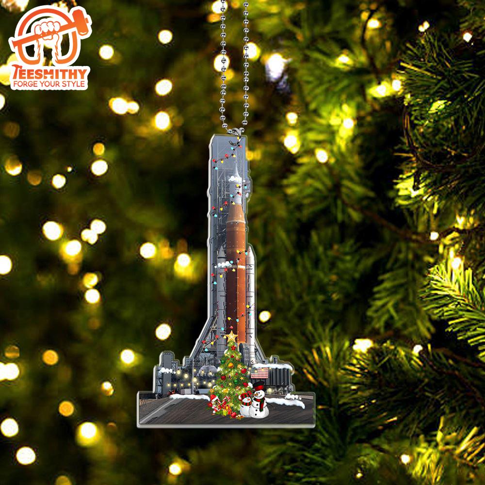 Christmas 2024  NASA Artemis SLS Moon Rocket Christmas Custom Shape Ornament