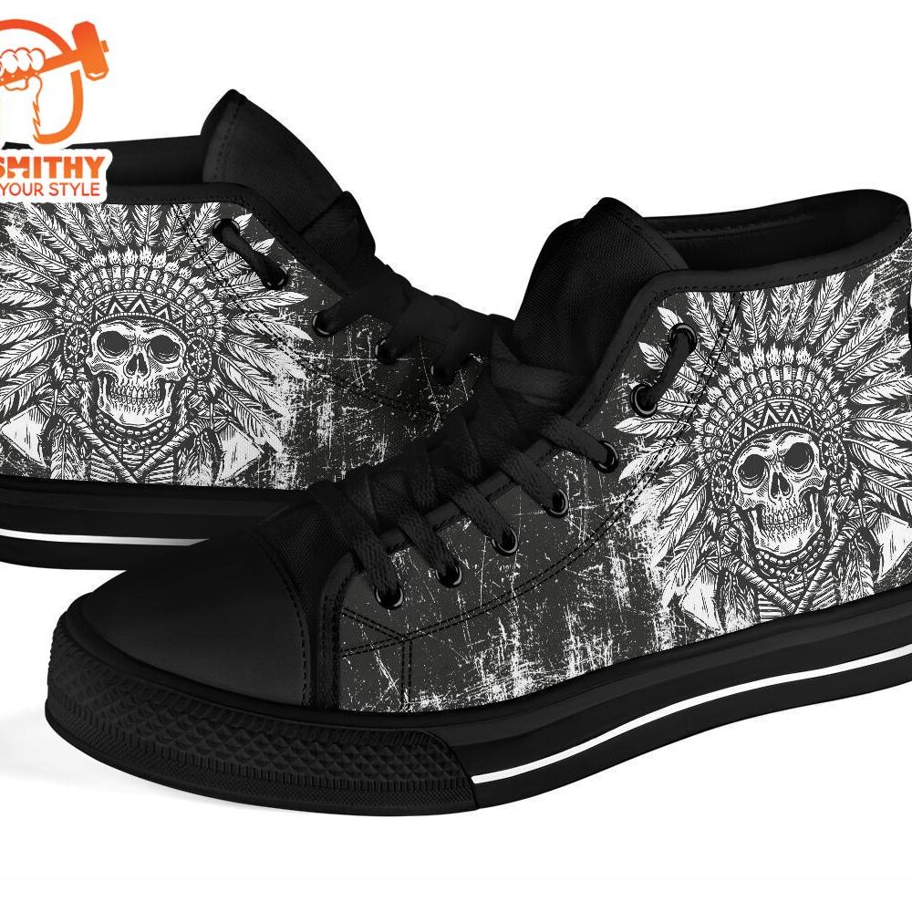 Native American Sneakers Headdress High Top Shoes Gift Idea