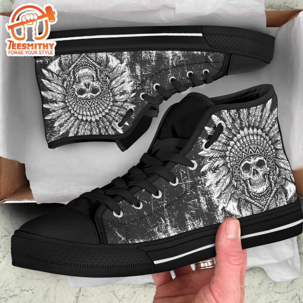 Native American Sneakers Headdress High Top Shoes Gift Idea