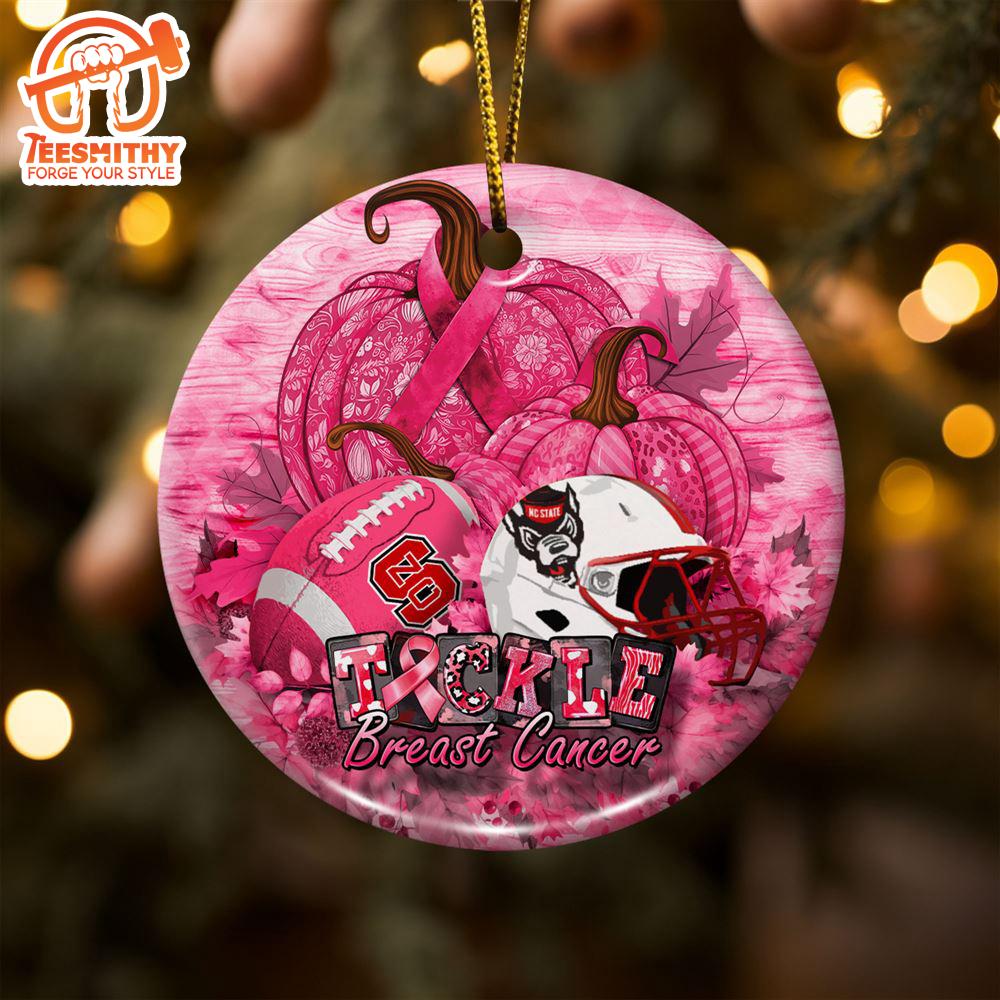 NC State Wolfpack  Breast Cancer And Sport Team Ceramic Ornament – Breast Cancer Ornament