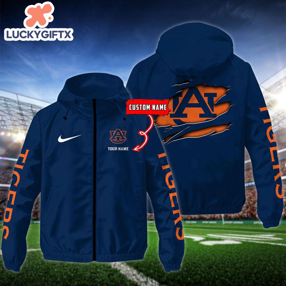 NCAA Auburn Tigers Football Windbreaker Outdoor Jacket – Custom Name