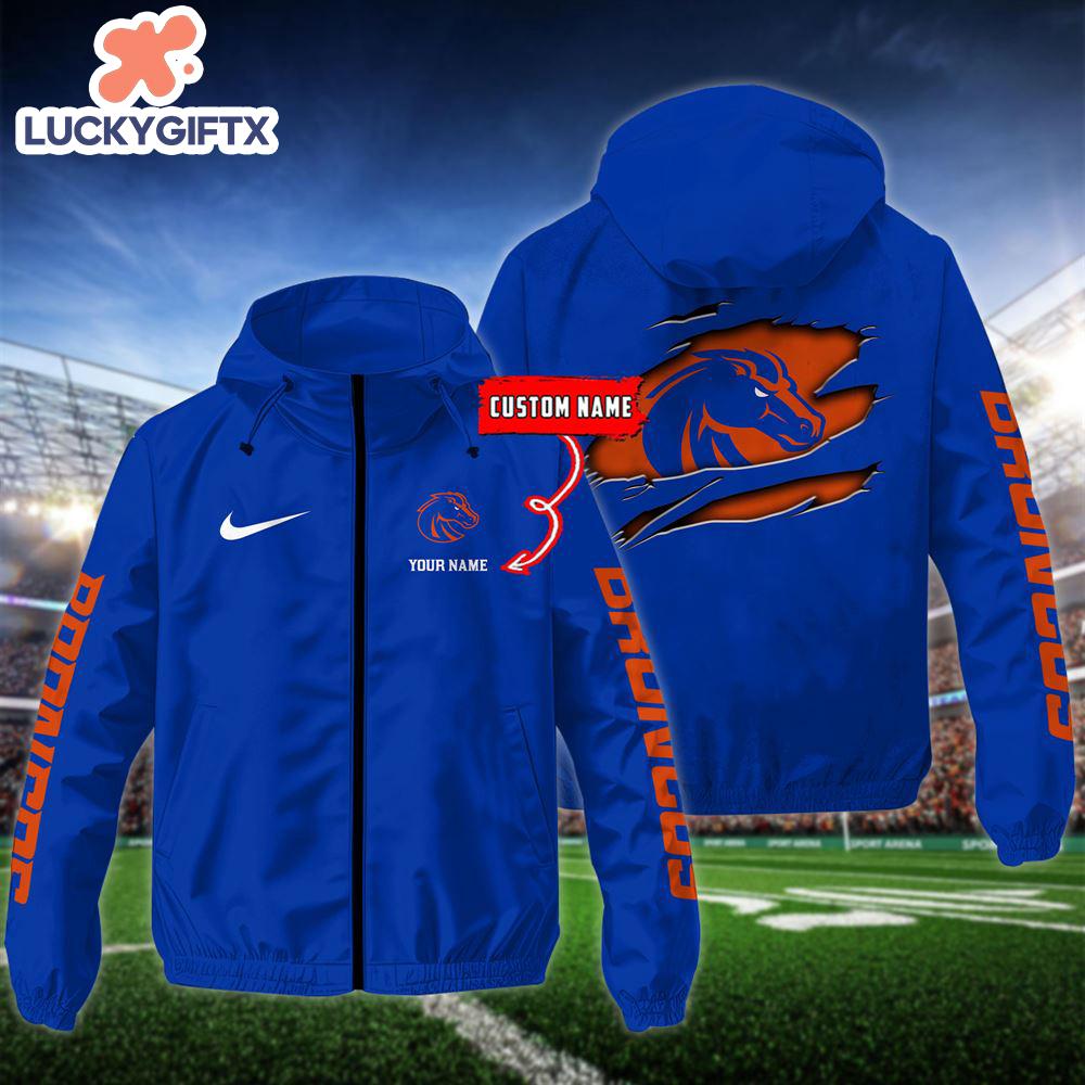 NCAA Boise State Broncos Football Windbreaker Outdoor Jacket – Custom Name