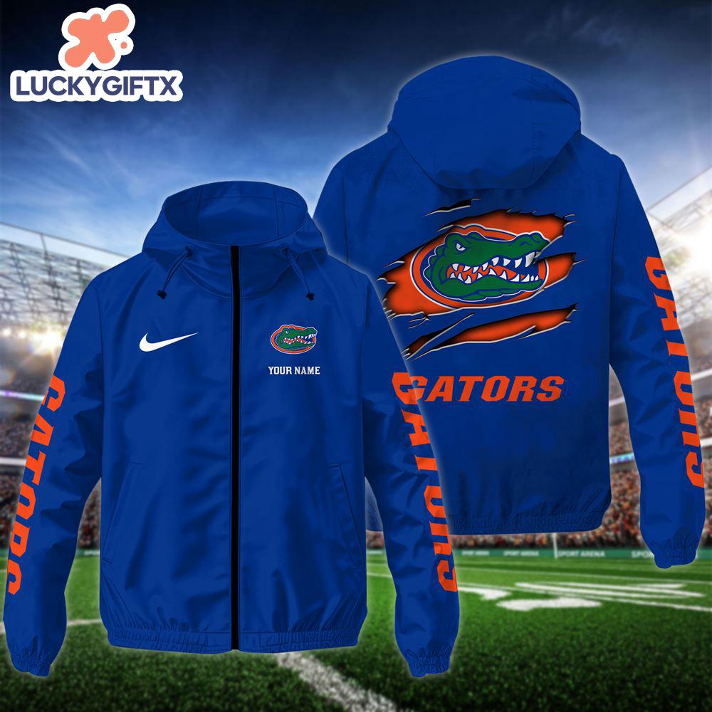 NCAA Florida GatorsCustom Name Windbreaker Outdoor Jacket For Fans