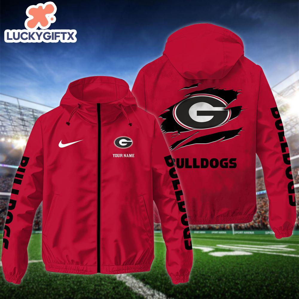 NCAA Georgia BulldogsCustom Name Windbreaker Outdoor Jacket For Fans