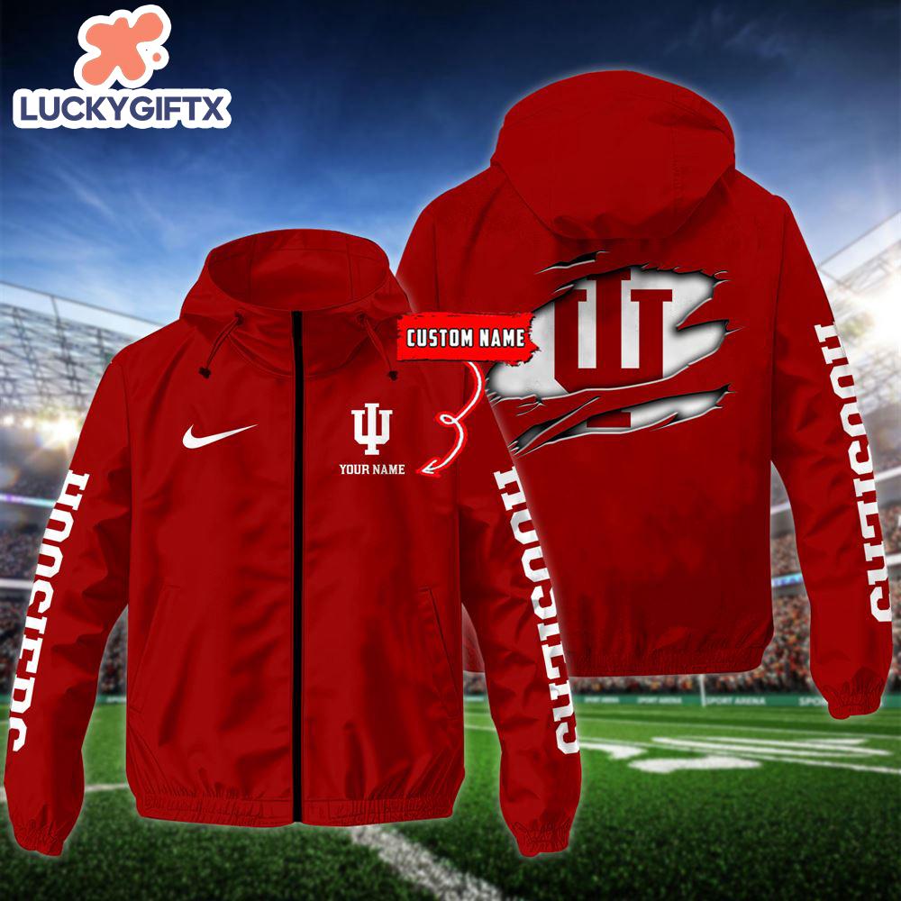 NCAA Indiana Hoosiers Football Windbreaker Outdoor Jacket – Custom Name