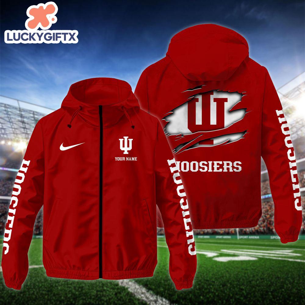 NCAA Indiana HoosiersCustom Name Windbreaker Outdoor Jacket For Fans