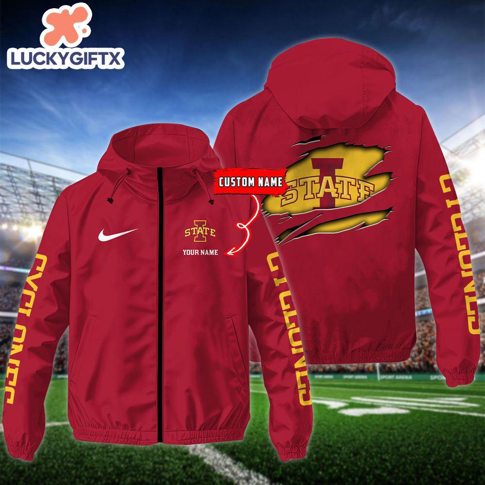 NCAA Iowa State Cyclones Football Windbreaker Outdoor Jacket – Custom Name