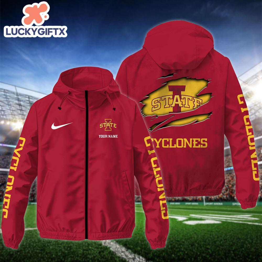 NCAA Iowa State CyclonesCustom Name Windbreaker Outdoor Jacket For Fans