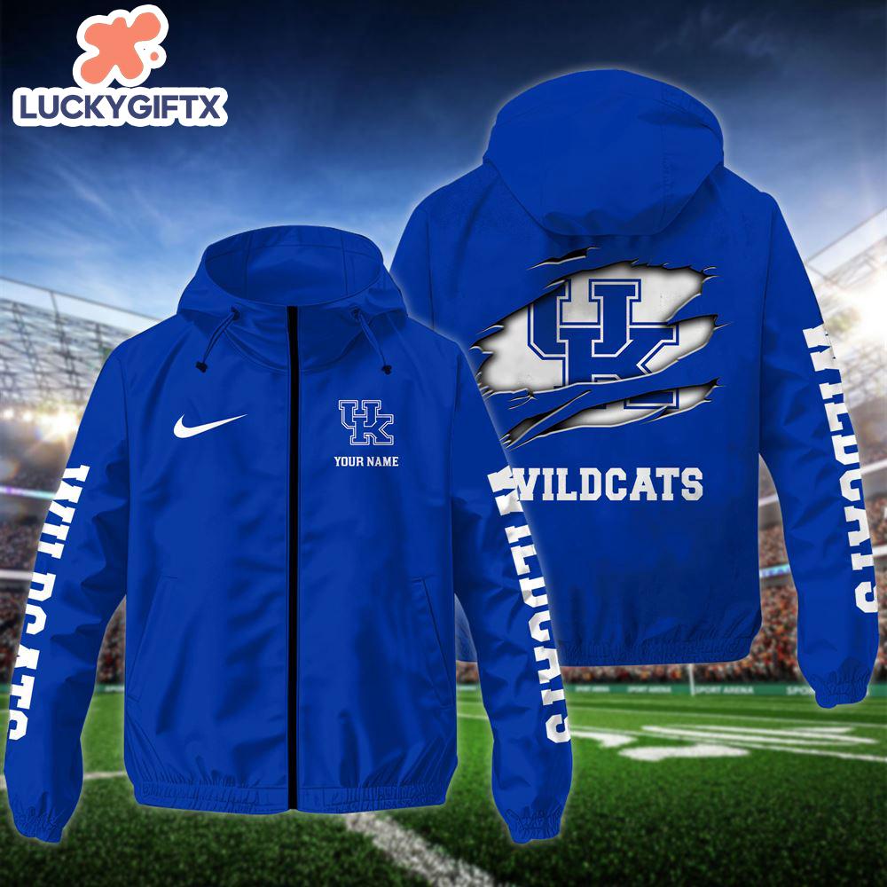 NCAA Kentucky WildcatsCustom Name Windbreaker Outdoor Jacket For Fans