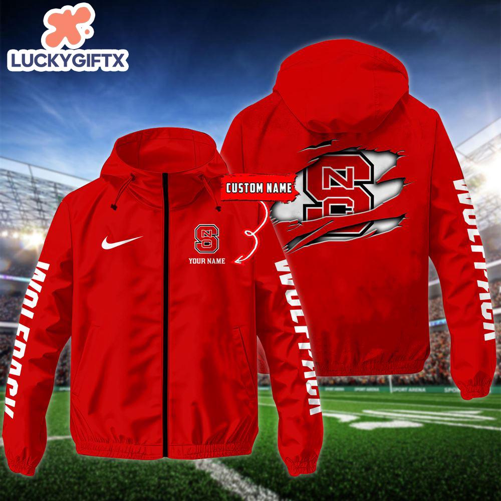 NCAA NC State Wolfpack Football Windbreaker Outdoor Jacket – Custom Name