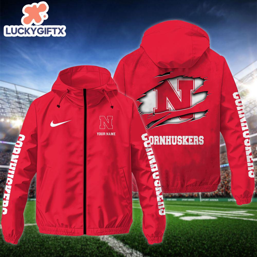 NCAA Nebraska CornhuskersCustom Name Windbreaker Outdoor Jacket For Fans