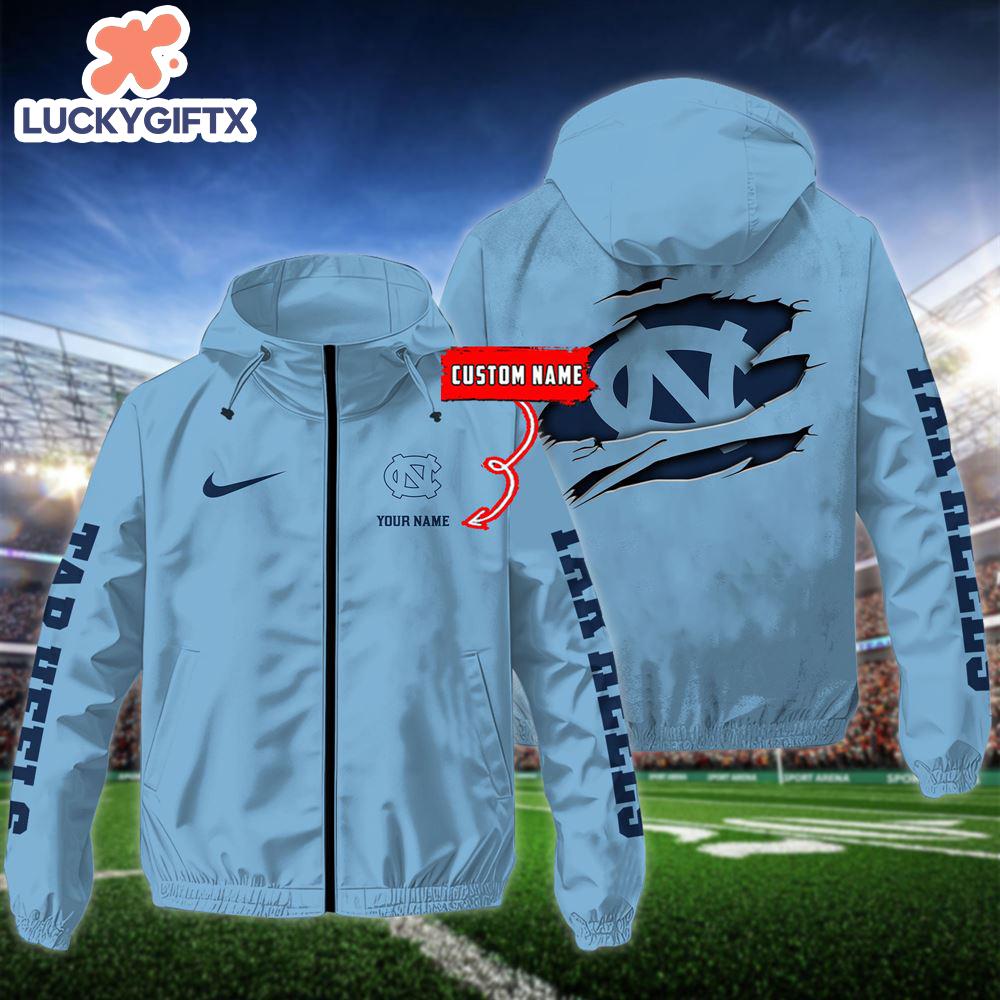 NCAA North Carolina Tar Heels Football Windbreaker Outdoor Jacket – Custom Name