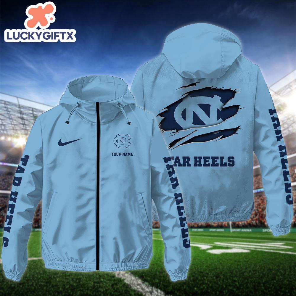 NCAA North Carolina Tar HeelsCustom Name Windbreaker Outdoor Jacket For Fans