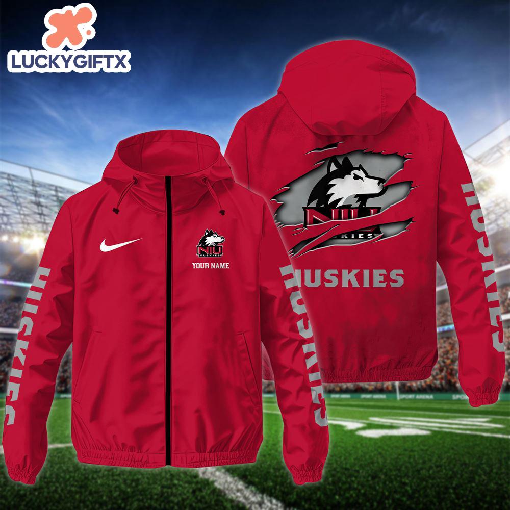 NCAA Northern Illinois HuskiesCustom Name Windbreaker Outdoor Jacket For Fans