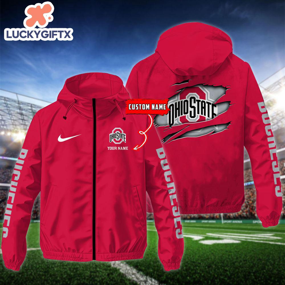 NCAA Ohio State Buckeyes Football Windbreaker Outdoor Jacket – Custom Name