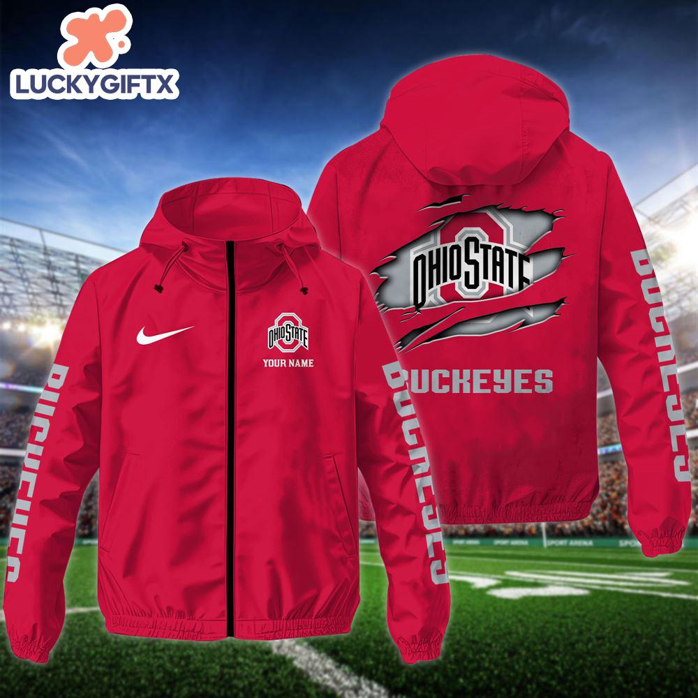 NCAA Ohio State BuckeyesCustom Name Windbreaker Outdoor Jacket For Fans