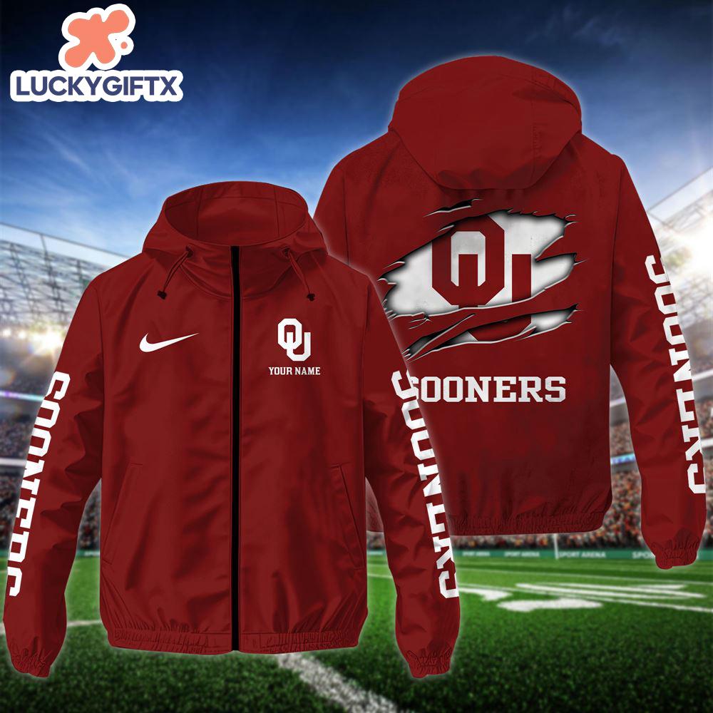 NCAA Oklahoma SoonersCustom Name Windbreaker Outdoor Jacket For Fans