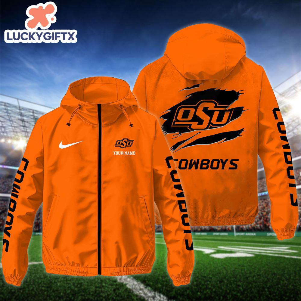 NCAA Oklahoma State CowboysCustom Name Windbreaker Outdoor Jacket For Fans