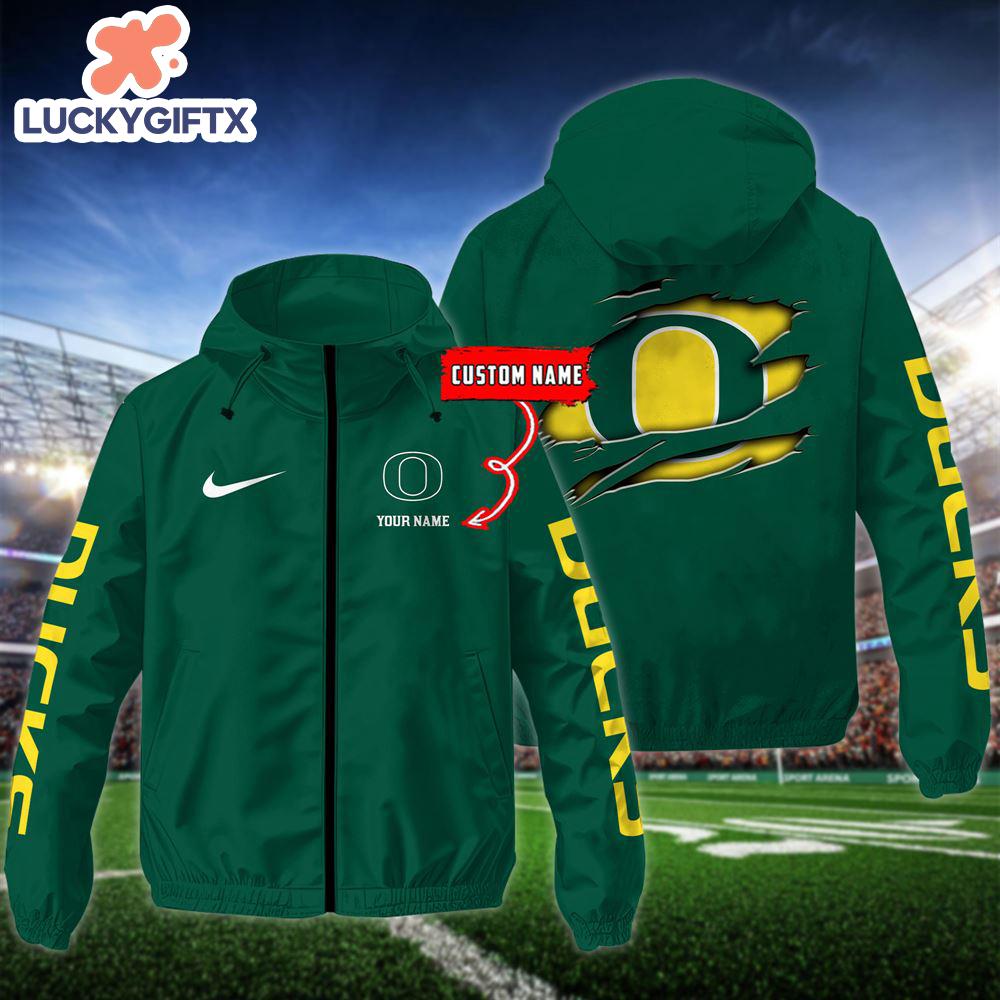 NCAA Oregon Ducks Football Windbreaker Outdoor Jacket – Custom Name