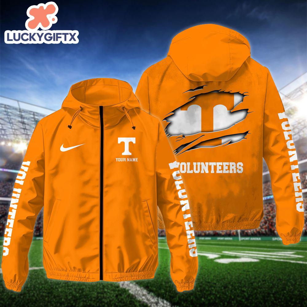 NCAA Tennessee VolunteersCustom Name Windbreaker Outdoor Jacket For Fans