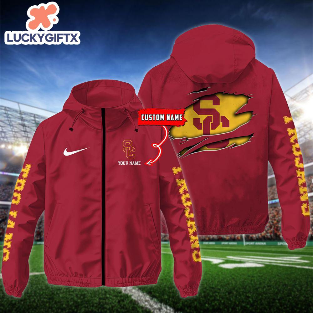 NCAA USC Trojans Football Windbreaker Outdoor Jacket – Custom Name