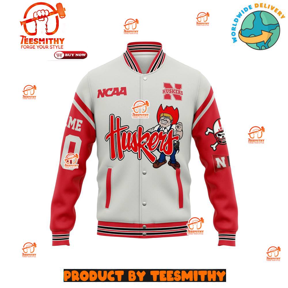 Nebraska Cornhuskers Football Customized Baseball Jacket