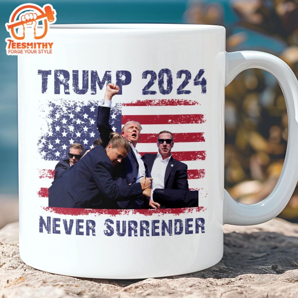 Never Surrender Trump Fight 2024 Mug