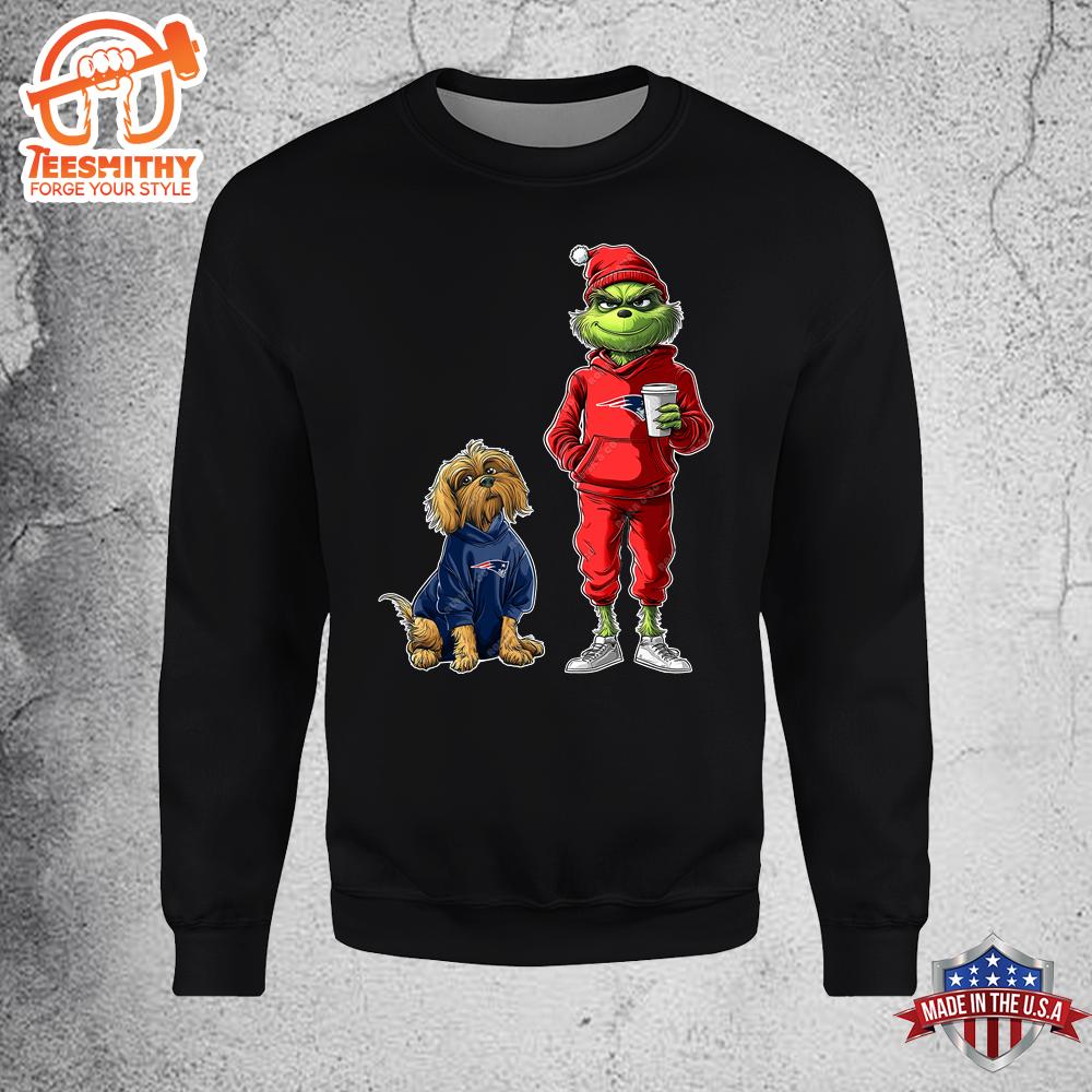 New England Patriots Grinch Christmas Football Sweatshirt