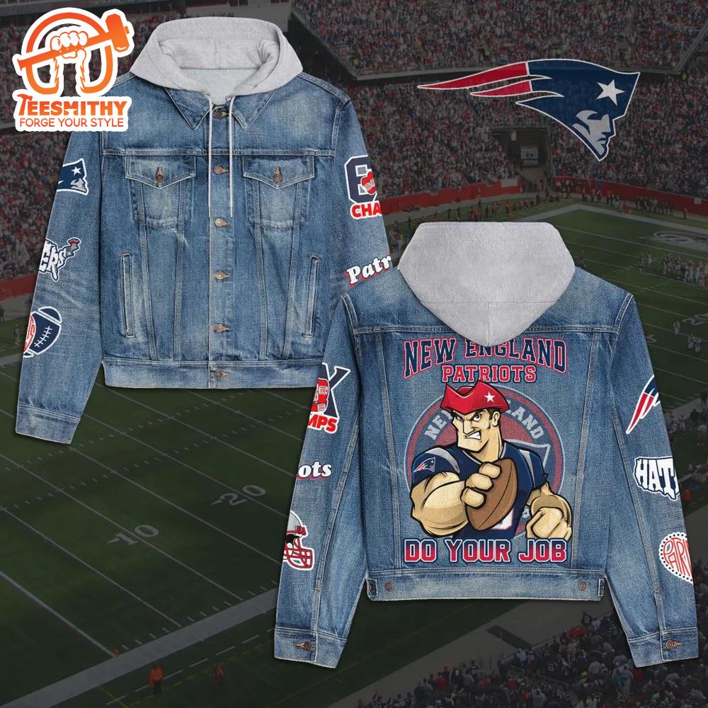 New England Patriots Men’s Premium Hooded Denim Jacket