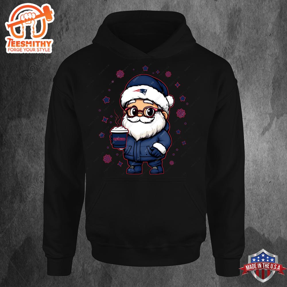 New England Patriots Santa Christmas Football Hoodie