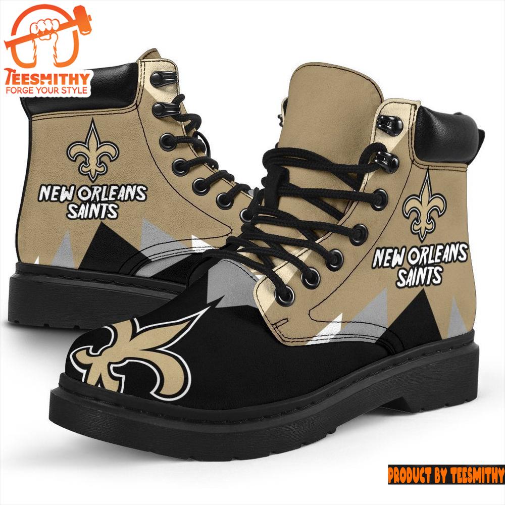 New Orleans Saints All Season Boots  Casual Shoes  Vegan Leather Custom Boot Shoes