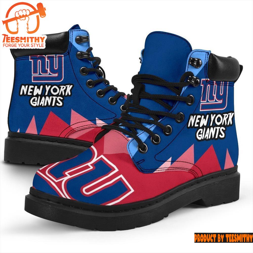 New York Giants All Season Boots  Casual Shoes  Vegan Leather Custom Boot Shoes