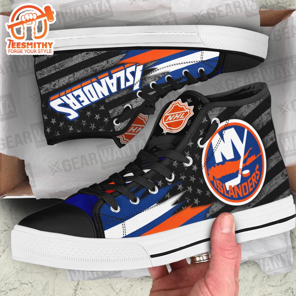 New York Islanders High Top Shoes Custom American Flag Sneakers