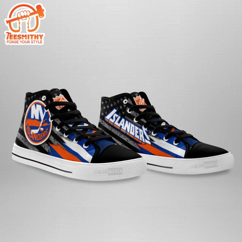 New York Islanders High Top Shoes Custom American Flag Sneakers