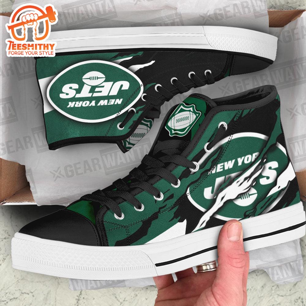 New York Jets High Top Shoes Custom For Fans