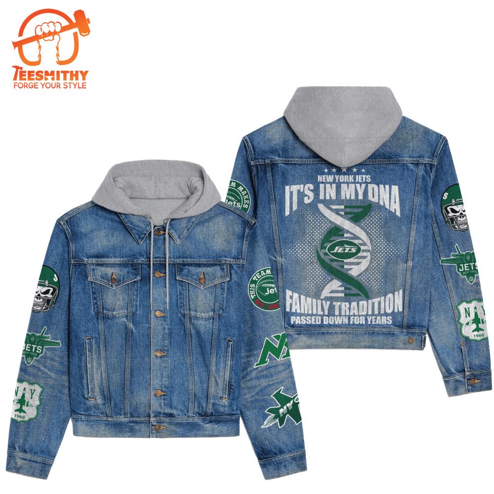 New York Jets Premium Hooded Denim Jacket