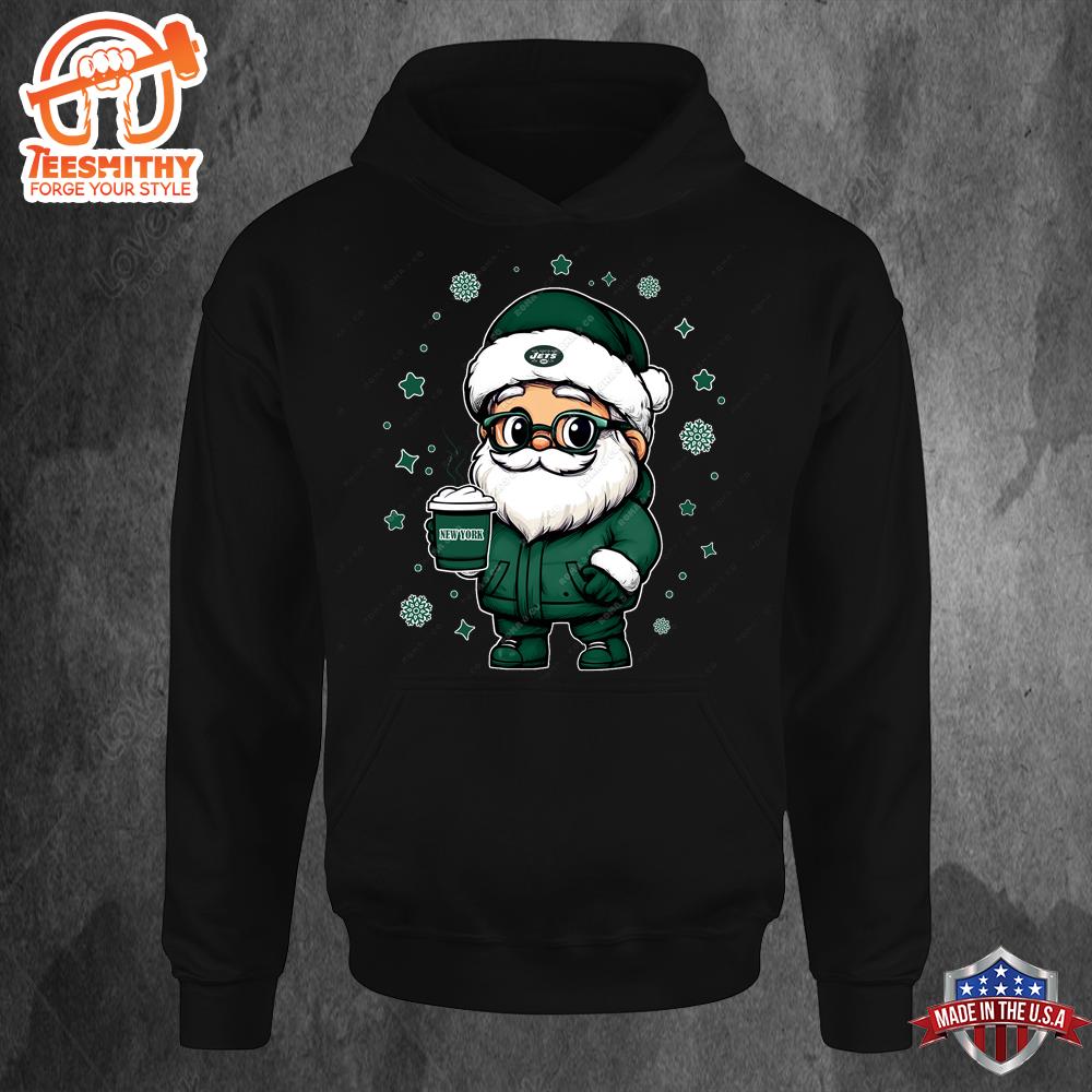 New York Jets Santa Christmas Football Hoodie