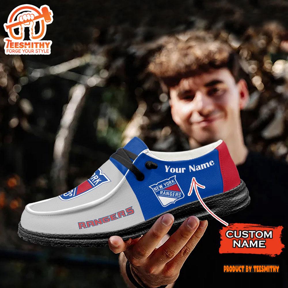 New York Rangers NHL Hey Dude Shoes Custom Name Perfect Gift