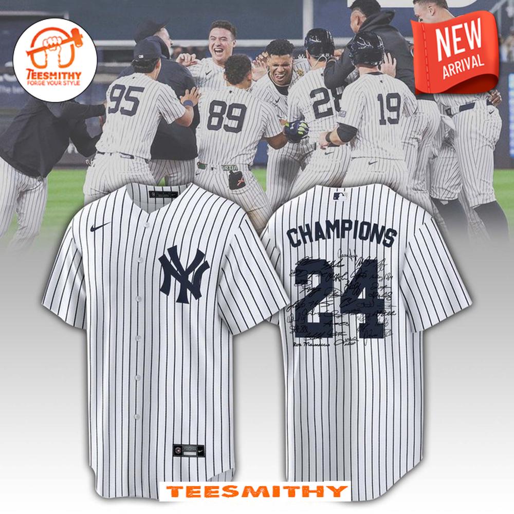 New York Yankees All Team Signature Champions 2024 Home Jersey