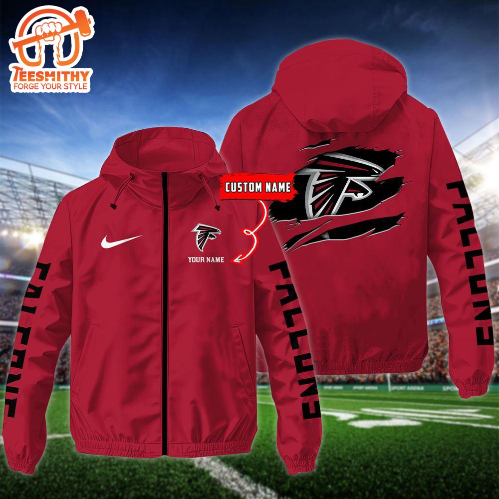 NFL Atlanta Falcons Football Windbreaker Outdoor Jacket – Custom Name