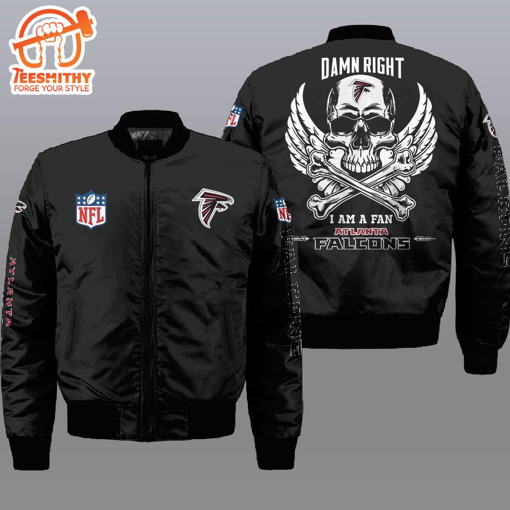 Nfl Atlanta Falcons Wings Skull 3D Bomber Jacket  Gift For Fans