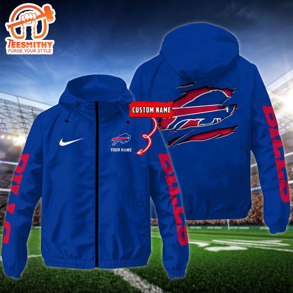 NFL Buffalo Bills Football Windbreaker Outdoor Jacket – Custom Name