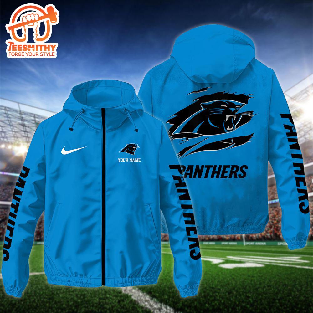 NFL Carolina Panthers Custom Name Windbreaker Jacket For Fans