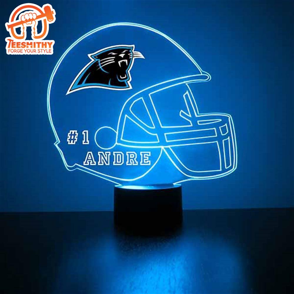 Custom Name Number NFL Carolina Panthers Football Led Sports Fan Lamp