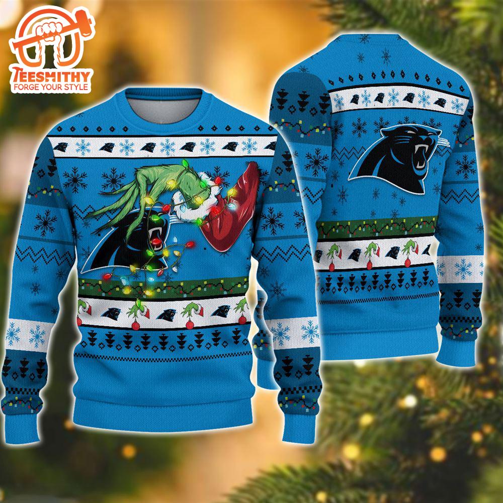 NFL Carolina Panthers Grinch Christmas Ugly Sweater  For Fans