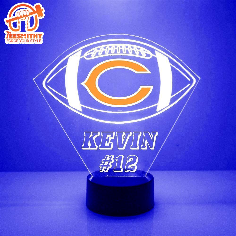 Custom Name Number NFL Chicago Bears Football Led Sports Fan Lamp