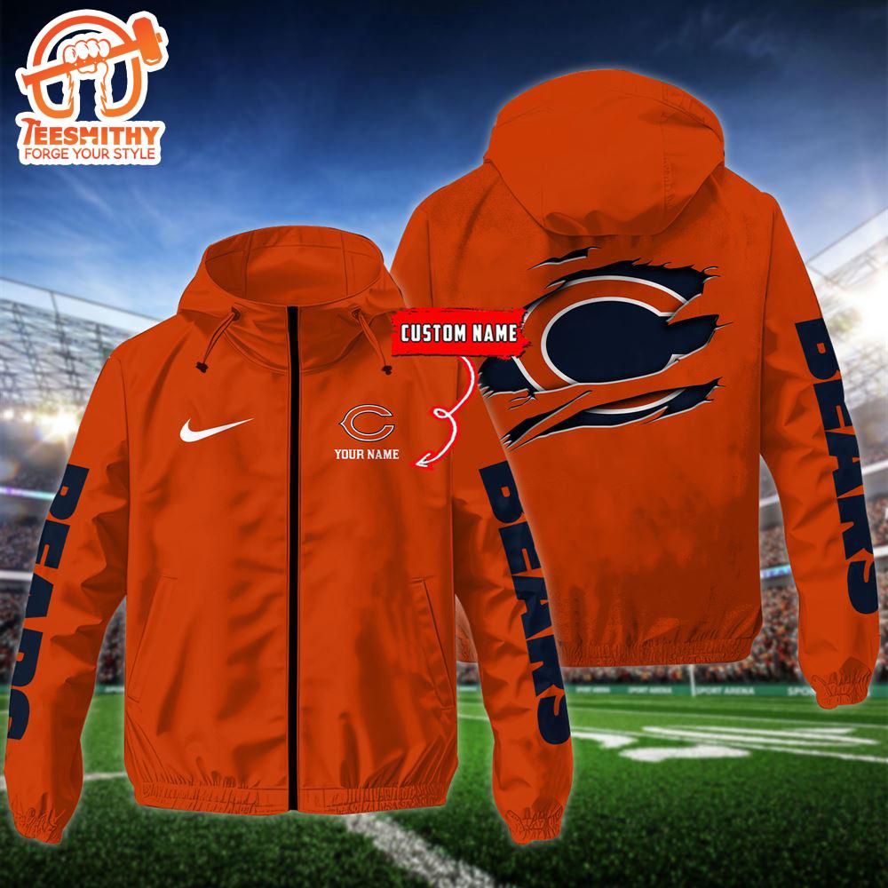 NFL Chicago Bears Football Windbreaker Outdoor Jacket – Custom Name