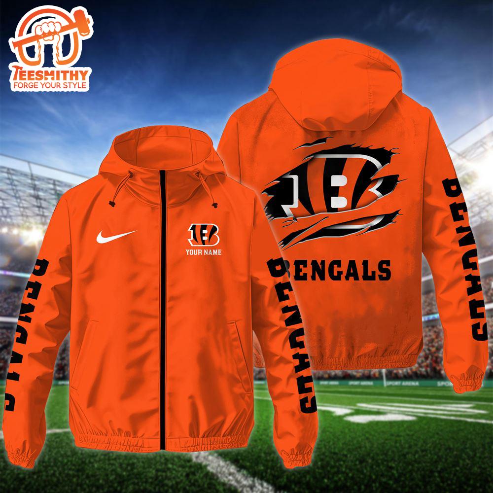 NFL Cincinnati Bengals Custom Name Windbreaker Jacket For Fans