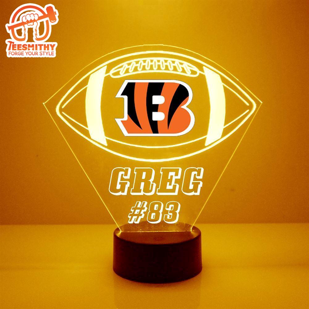 Custom Name Number NFL Cincinnati Bengals Football Led Sports Fan Lamp