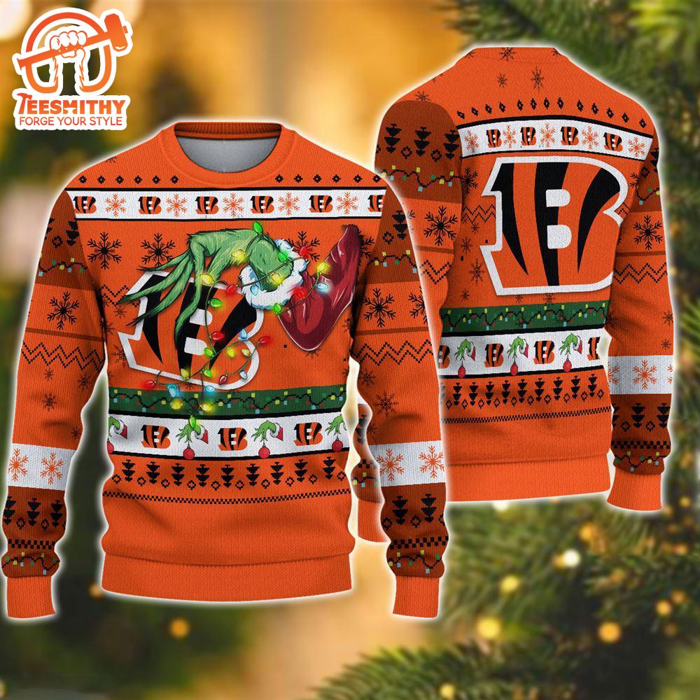 NFL Cincinnati Bengals Grinch Christmas Ugly Sweater  For Fans